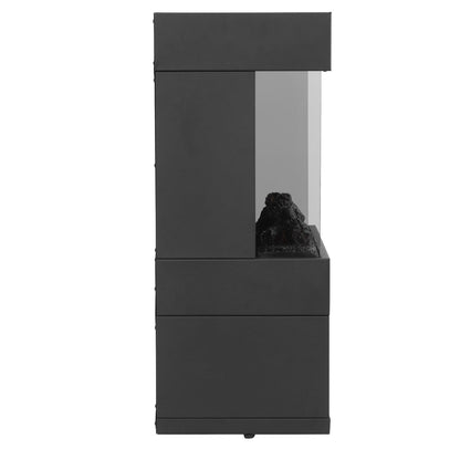Baridi DH122 Electric Stove Heater Fireplace with LED Log Flame Effect & Wood Storage 1800W - Black | 230V~ 50Hz, Thermostat, Tip-Over Switch