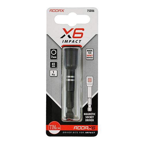 TIMCO X6 Impact Magnetic Skt Driver 7mm x 65mm Pack 1