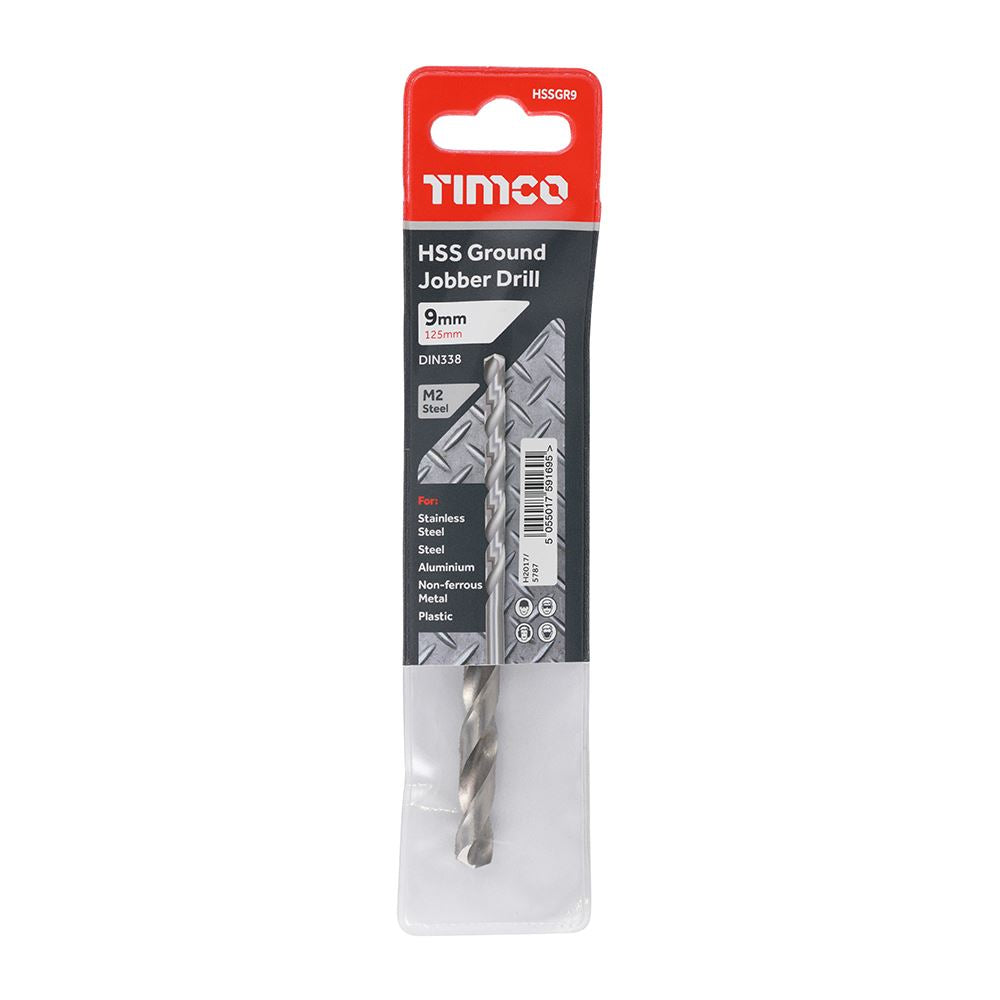 TIMCO HSS-G Jobber Drill Bit M2 9.0mm Pack 1