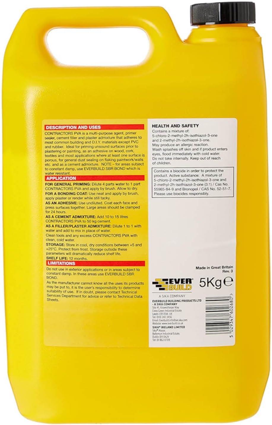 Everbuild 506 Contractors PVA Adhesive & Sealer 5 Litre Primer Bonding Agent