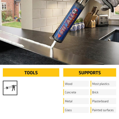 Sika Stixall Ultra White Hybrid Adhesive & Sealant – Waterproof, Flexible, Mould & Weather Resistant for Bathrooms & Kitchens