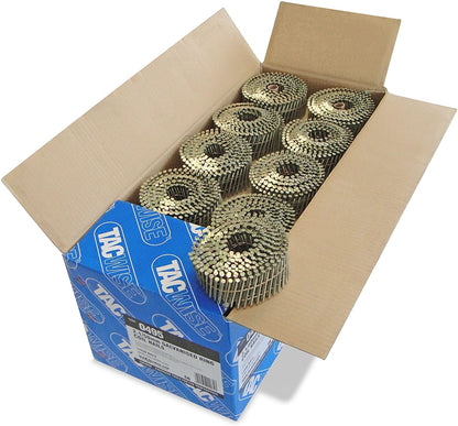 Tacwise 0495 Type 2.1 50 mm Coil Nails Galvanised Flat Top 16° Pack of 14400 for Nail Staple Guns Trade Fixing
