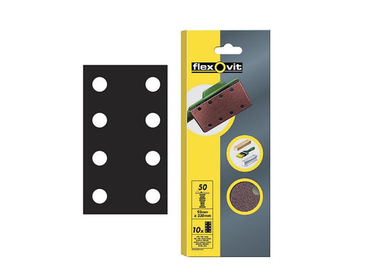 Flexovit 63642526335 1/3 Sanding Sheets Perforated Medium 80 Grit (Pack 10)