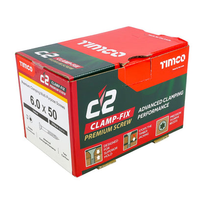 TIMCO C2 Clamp-Fix TX30 CSK ZYP 6.0 x 50 Gold Pack 200