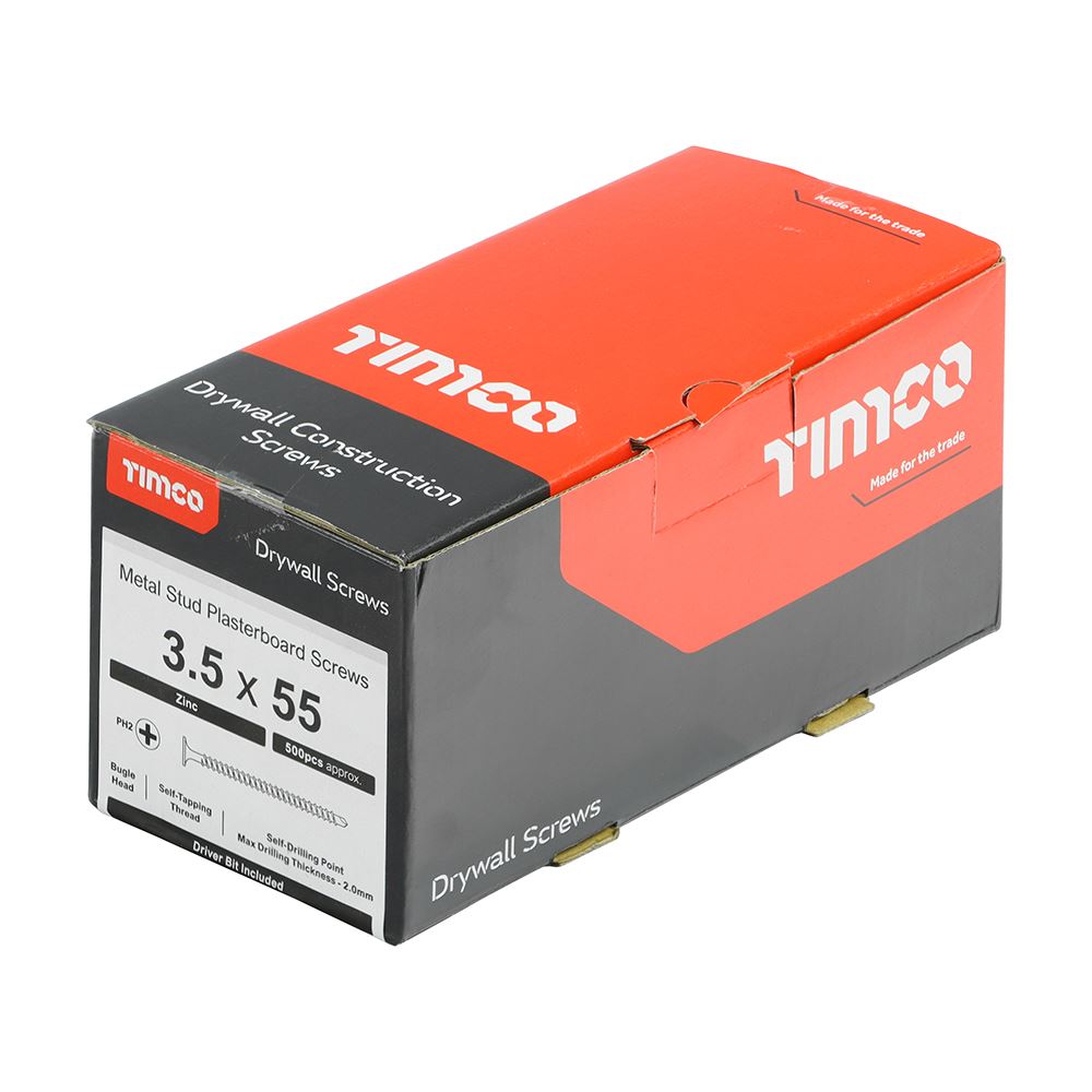 TIMCO Drywall Screw SELF DRILL Zinc 3.5 x 50 Silver Pack 1000