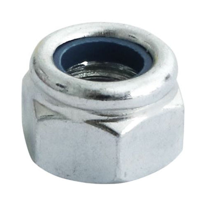 TIMCO P Nylon Nut DIN 982 - BZP M10 Silver Pack 130
