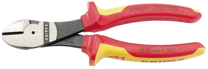31927 KNIPEX KNIPEX 74 08 180UKSBE VDE Fully Insulated High Leverage Diagonal Side Cut Pliers VDE Pliers Professional Trade DIY Workshop Garage Use