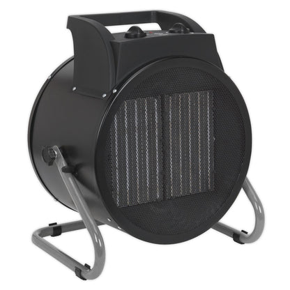 Sealey PEH9001 Industrial PTC Fan Heater 9000W/400V | Btu/hr - 31,000, 6000/9000W, 400V - 16A, Thermostat, Tip-Over Switch