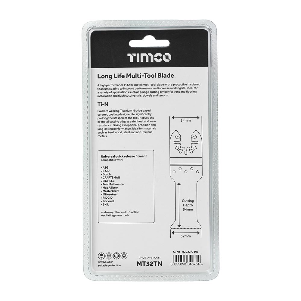 TIMCO Long Life MTool Blade Straight 32mm Pack 1