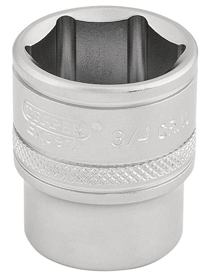 Draper 3/4 6PT SOCKET 3/8 DR-PCKD 16574 3/8" Sq. Dr. Imperial Sockets (Micro Satin Chrome)