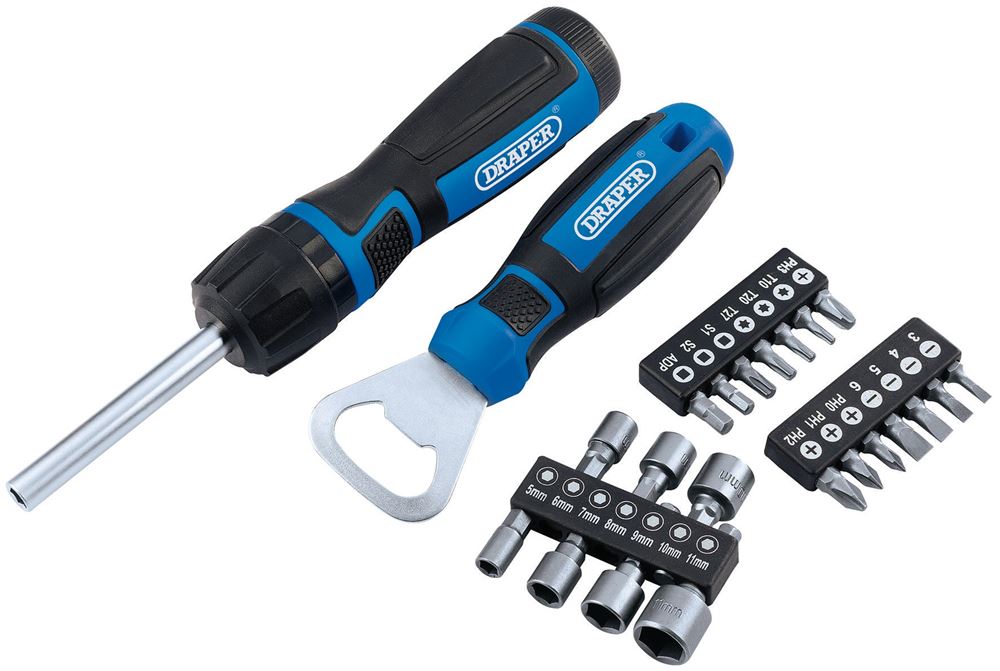 Draper 23PC RATCHET SCREWDRIVER 70443 Ratchet Screwdriver (23 piece)