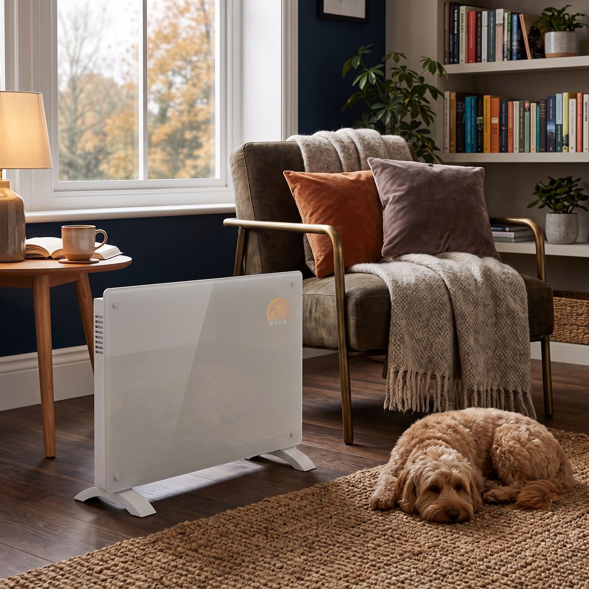 Baridi DH138 Electric Glass Panel Heater, 1500W, Thermostat Controlled 24Hr 7 Day Timer, Wi-Fi Enabled, Remote Control, White | 230V 50Hz