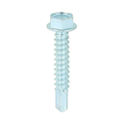 TIMCO Hex Screw S/DRILL No3 Zinc 12 x 1 1/4 Silver Pack 500