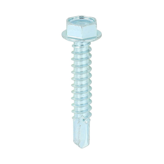 TIMCO Hex Screw S/DRILL No3 Zinc 12 x 1 1/4 Silver Pack 500