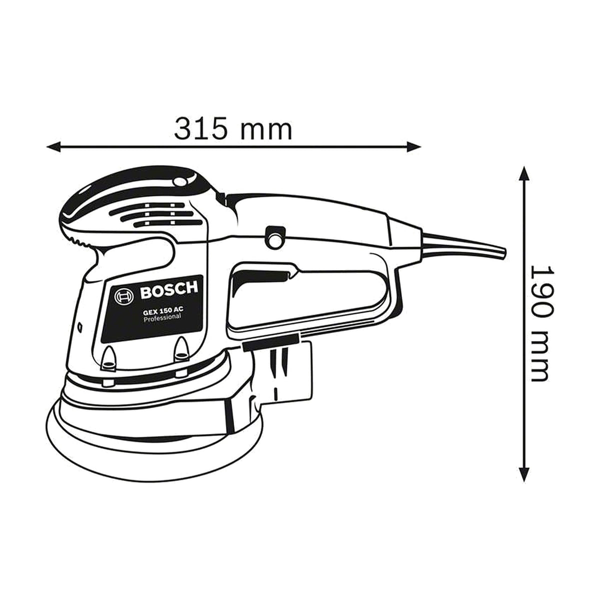 BSH GEX 34-150 Professional Random Orbital Sander 150mm 340W 110V