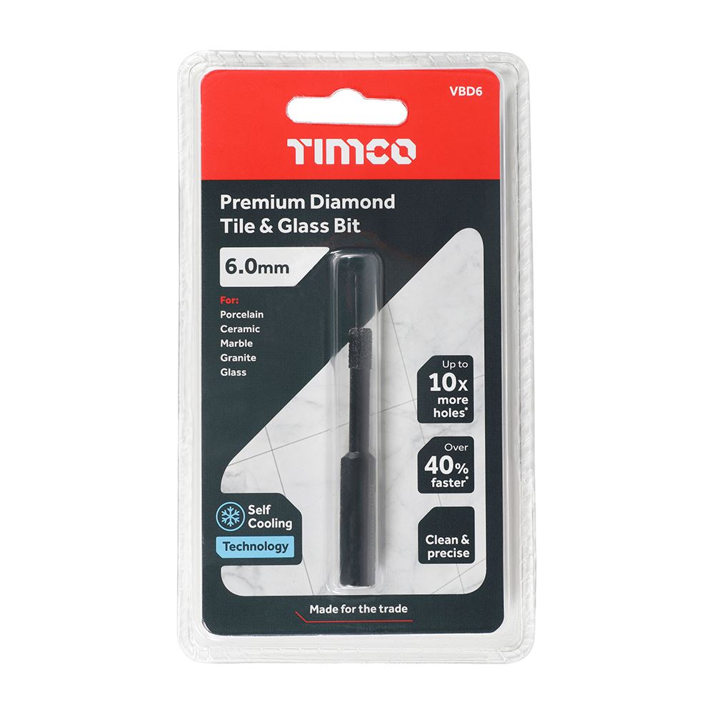 TIMCO Premium Diamond Tile&Glass Bit 6.0mm Pack 1