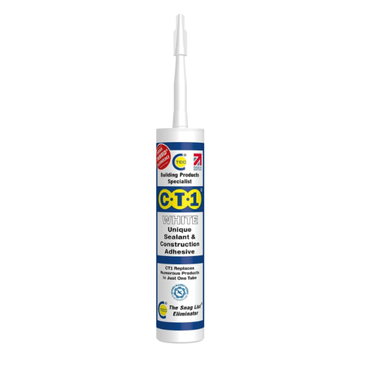 12 x CT1 White TRIBRID Multi-Purpose Sealant & Adhesive 290ml Flexible Odourless