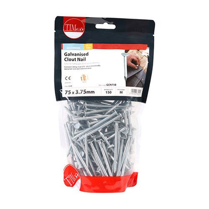 TIMCO Galvanised Clout Nails Roofing Nails Available in All Sizes and Pack Quantities from 50 Pieces to 25kg for Roofing Felt Timber and General Construction