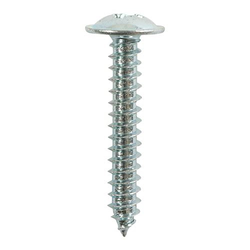 TIMCO S/Tapping Screw PZ2 FLG - BZP 8 x 1 Silver Pack 12