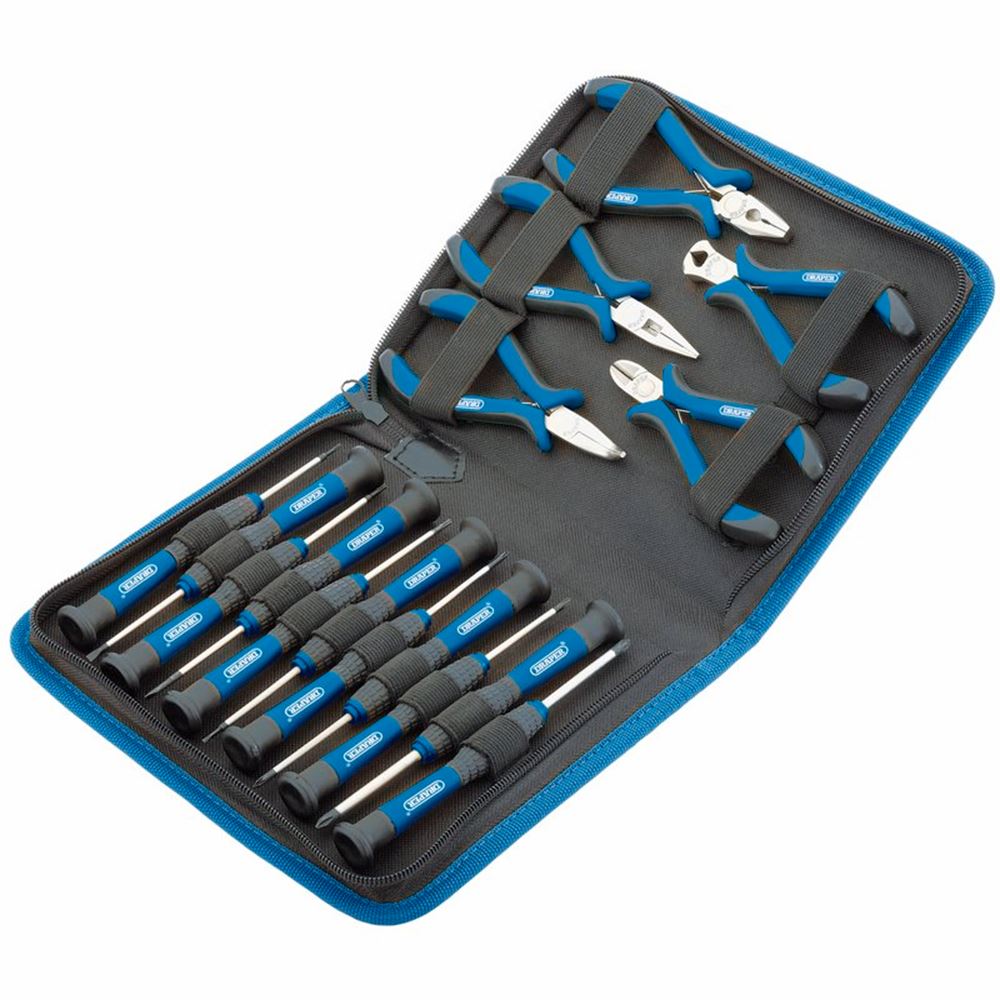 Draper 16 PC PREC'N PLIER & S/D SET 48958 Precision Pliers and Screwdriver Set (16 Piece)
