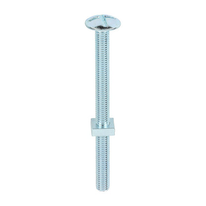 TIMCO Roofing Bolt & SQ Nut Zinc M8 x 100 Silver Pack 50