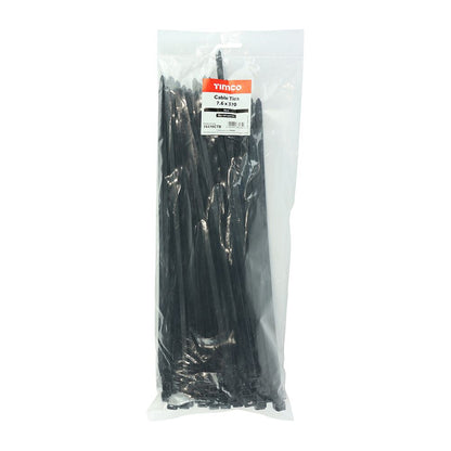 TIMCO Cable Tie Black 7.6 x 370 Black Pack 100