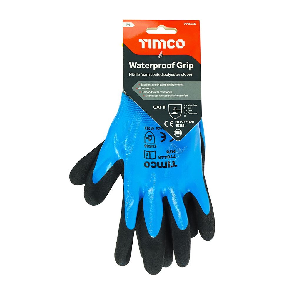 TIMCO Waterproof Glove Nitrile Foam Medium Pack 1
