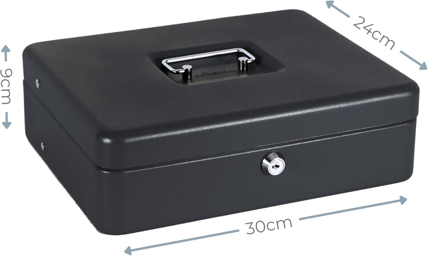 Cathedral Products | "The Ultimate Cash Box" with Foam Lining and Cantilever Coin Tray - Black