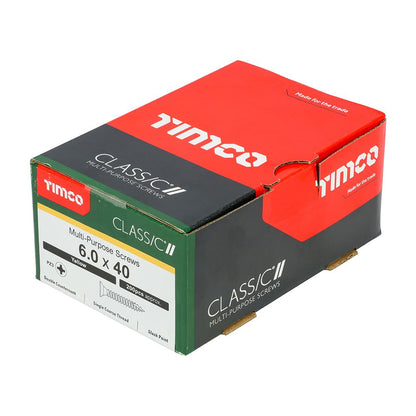 TIMCO Classic Screw PZ3 CSK ZYP 6.0 x 40 Gold Pack 200