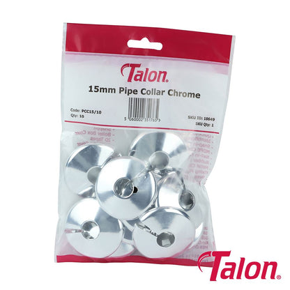 TIMCO Pipe Collar - Chrome 15mm Pack 10