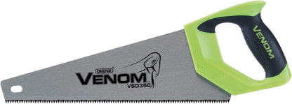 82198 Draper Venom Venom First Fix Double Ground Tool Box Saw, 350mm, 7tpi/8ppi Carpenters Hand Saws Professional Trade DIY Workshop Garage Use