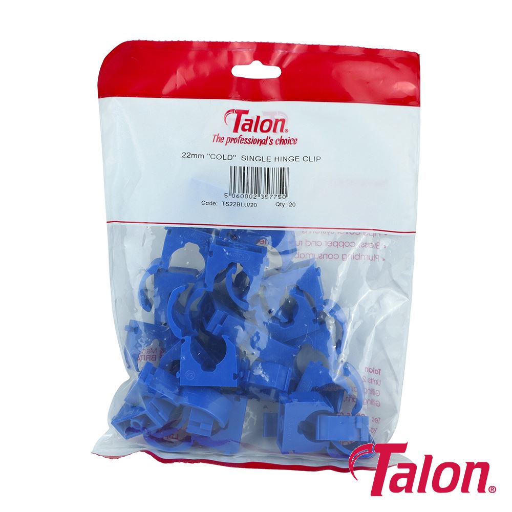 TIMCO Single Hinged ID Clip - Blue 22mm Blue Pack 20