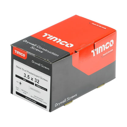 TIMCO Drywall Screw SELF DRILL Zinc 3.5 x 32 Silver Pack 1000