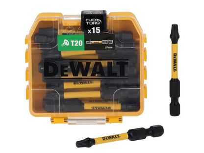DeWalt Power Tools DT70915T FlexTORQ Bits T20 x 57mm (Tic Tac of 15) Display of 21