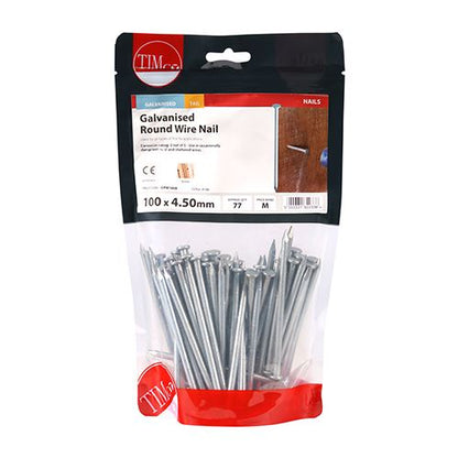 TIMCO Round Wire Nail - Galvanised 100 x 4.50 Pack 1