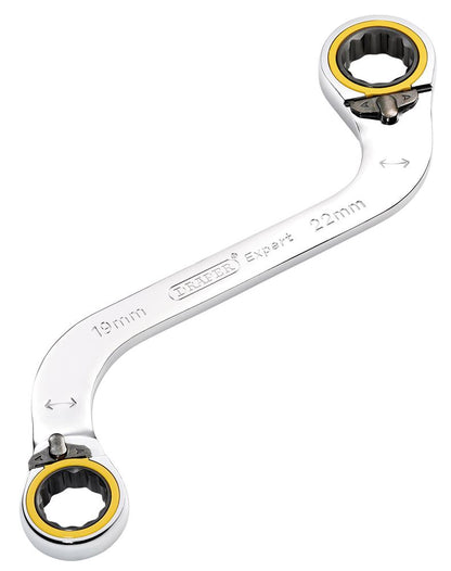 Draper 19X22MM S RATCHET SPAN 03946 HI-TORQÂ® Double Ring Ratchet S-Shape Spanners