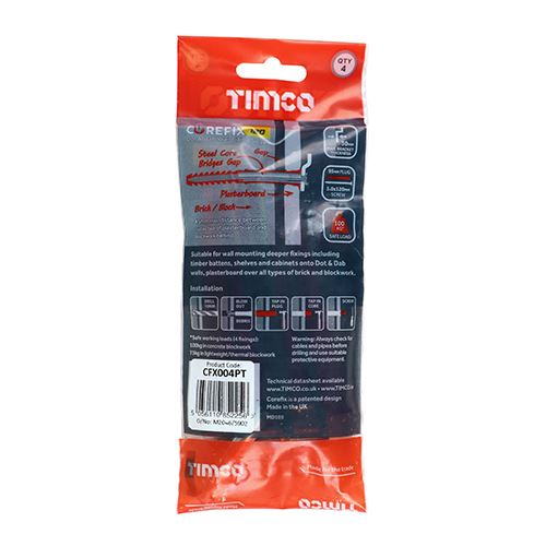 TIMCO Corefix Dot & Dab Wall Fixing 5.0 x 120 Pack 4