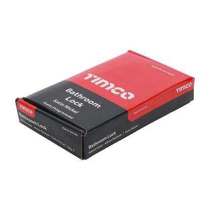 TIMCO Bathroom Lock Sat. Nickel 65mm Pack 1