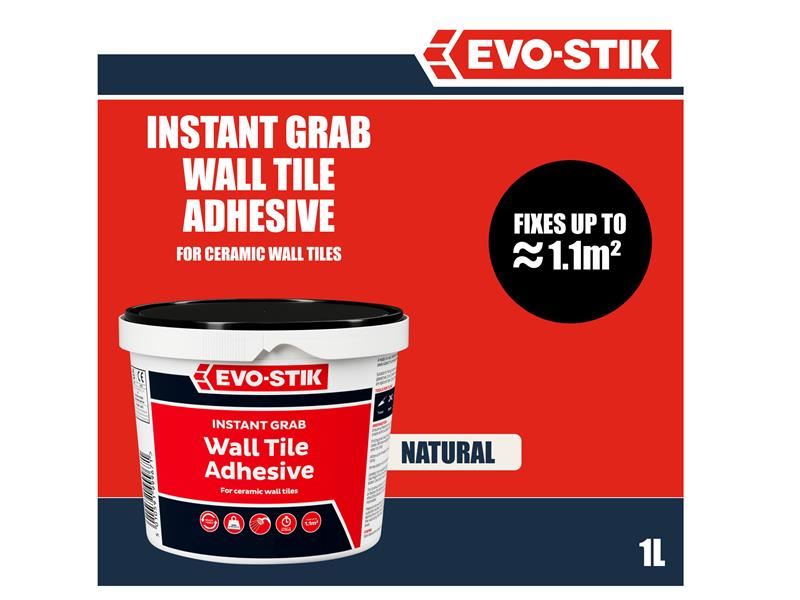 EVO-STIK 30811581 Instant Grab Wall Tile Adhesive 1 litre