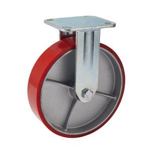 Draper IND.PU CASTOR FIXED-200MM DIA 65534 65534 Heavy Duty Polyurethane Wheeled Fixed Plate Castors