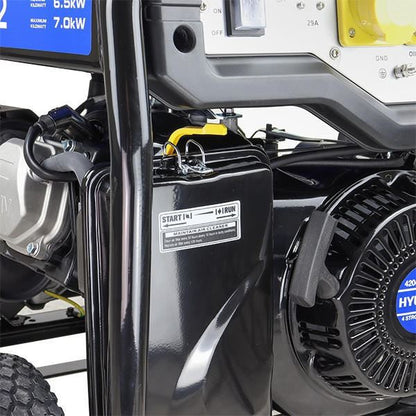 Hyundai HY9000LEK-2 Petrol Generator 7kW 8.75kVA Recoil Electric Start Portable Site Power Backup Power Portable Backup Site Power