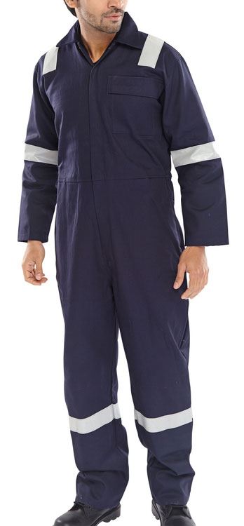 Beeswift Nordic Design Fire Retardant Boilersuit – 300gsm Cotton FR Reflective Welding Workwear, Various Colours & Sizes