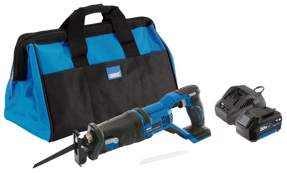 79885 Draper Storm Force Storm Force 20V Reciprocating Saw Kit CRS20SFKIT Socket 3/8 Spinner Handles Professional Trade DIY Workshop Garage Use