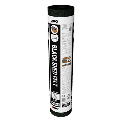 IKO Shed Roofing Felt Roll – Waterproof Bitumen Mineral Roof Felt for Garden Sheds, Garages & Outbuildings – Black Heavy Duty Roofing Material