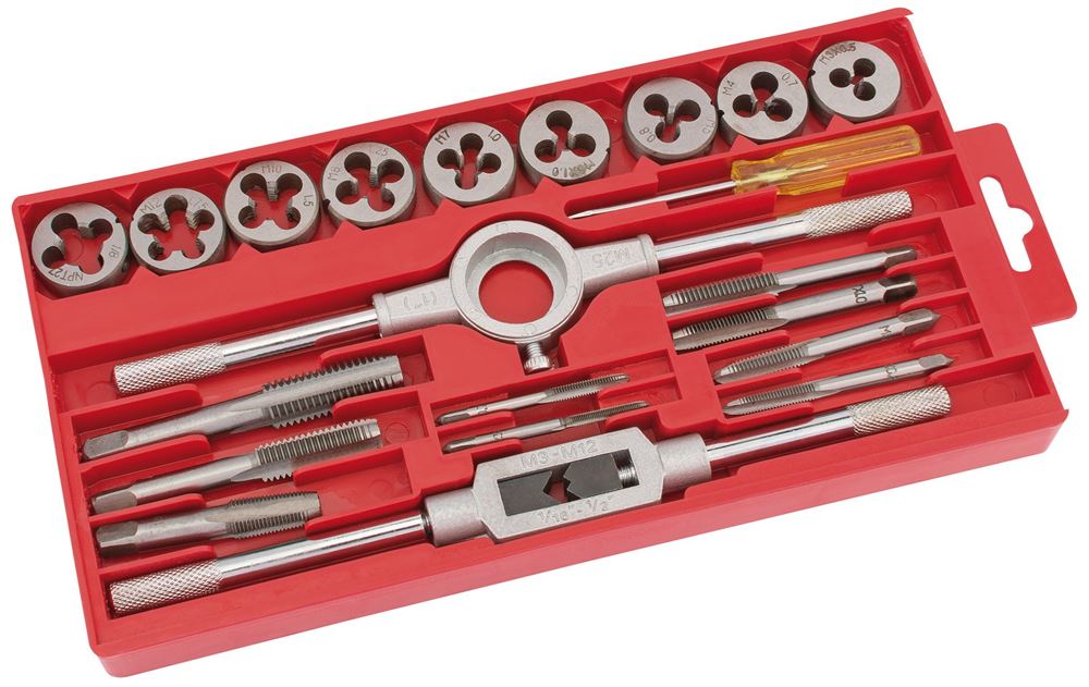 83234 Draper Redline Redline Tap and Die Set (21 Piece) RL-21TDSA/B Tap and Die Sets Professional Trade DIY Workshop Garage Use
