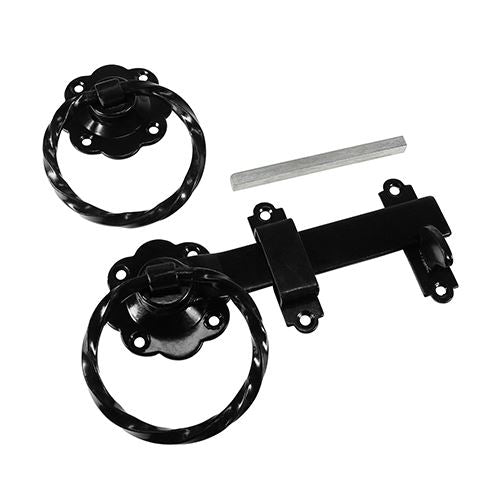 TIMCO Twisted Ring Gate Latch Black 6" Black Pack 1