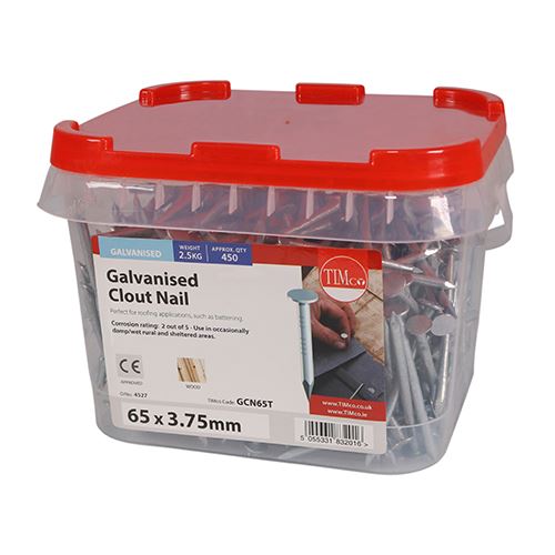 TIMCO Galvanised Clout Nails Roofing Nails Available in All Sizes and Pack Quantities from 50 Pieces to 25kg for Roofing Felt Timber and General Construction
