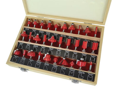 Faithfull FAIRBS30 1/4in TCT Router Bit Set, 30 Piece |
