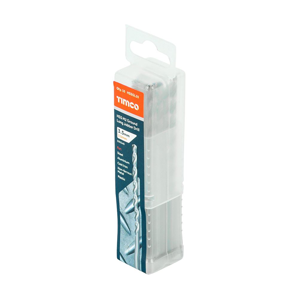 TIMCO HSS-G Long Series Drill Bit M2 3.5mm Pack 10
