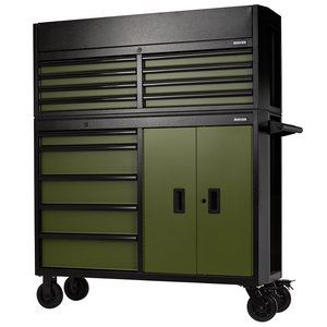 BUNKER  13 Drawer Combined Roller Cabinet and Tool Chest, 52", Green